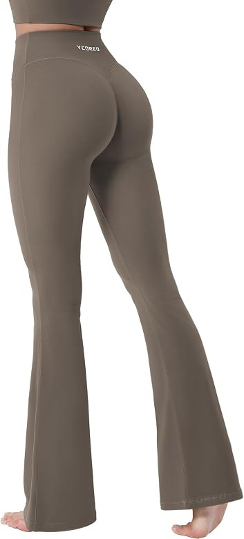 YEOREO Baverly Workout Flare Leggings for Women, 32" Hidden Scrunch Gym Yoga Pants High Waisted C... | Amazon (US)
