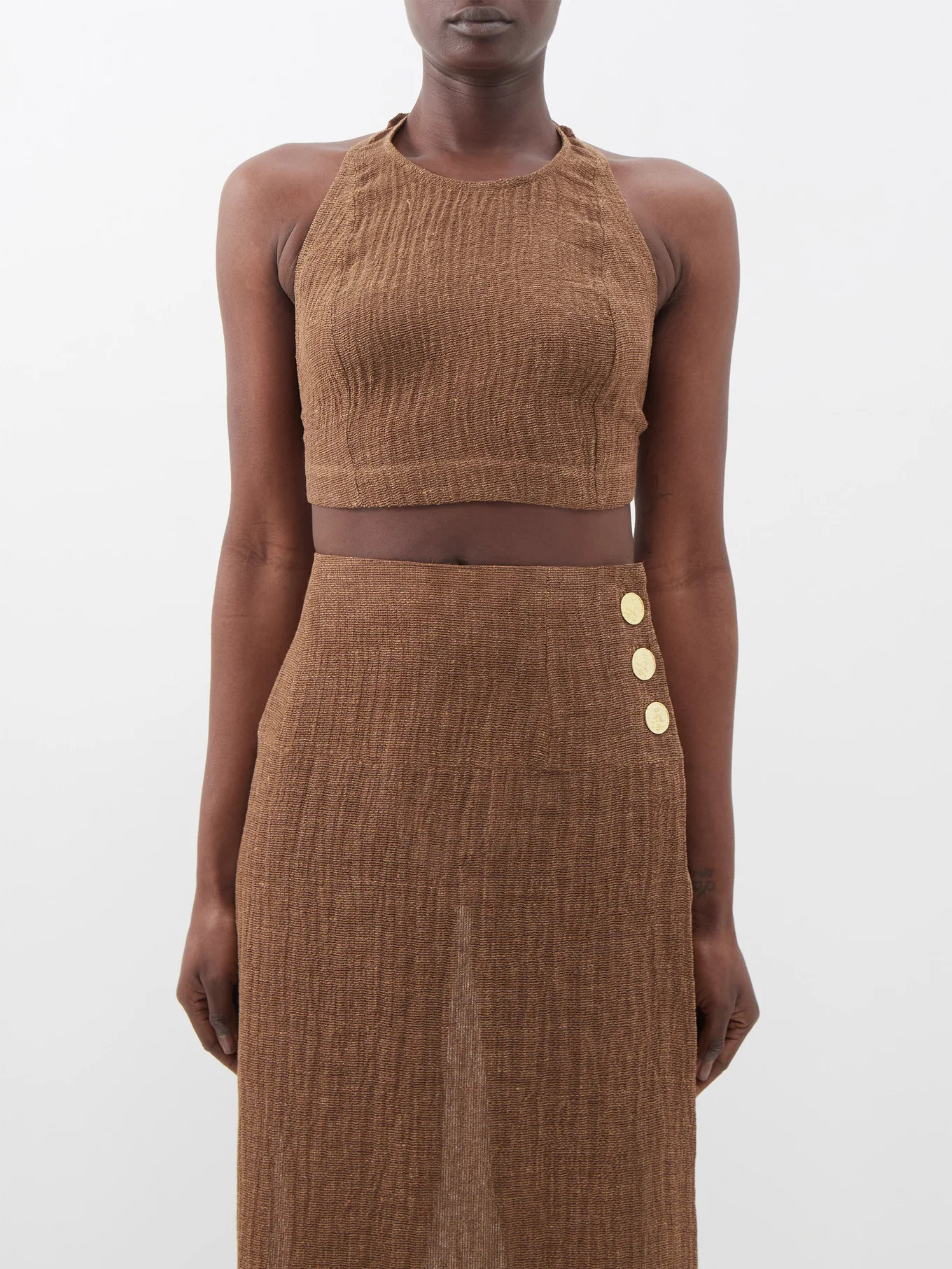 Jalo linen-gauze halterneck top | Matches (US)