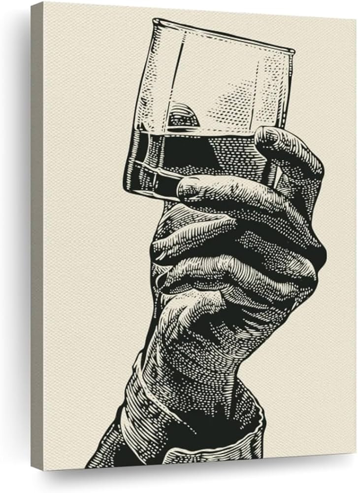 Elephant Stock Whiskey In Hand Canvas - 1 Panel Whiskey Decor - Ready-to-Hang Office and Home Wal... | Amazon (US)