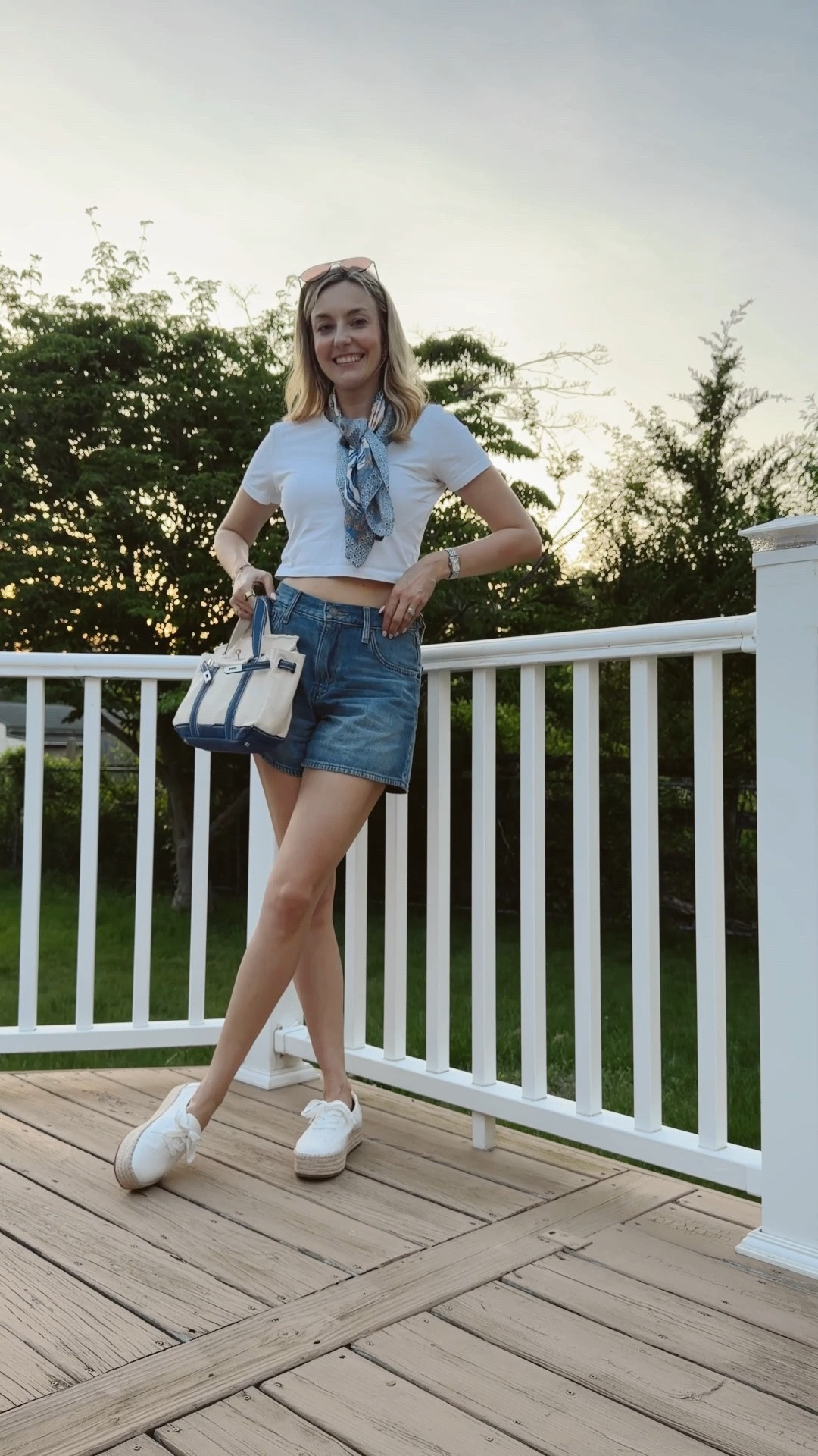 Weekend outfit: denim shorts but make it preppy! 

Wearing size 26! 

Denim shorts outfit • Levi’s shorts • cropped tee • white tee • platform espadrilles • Boatkin

#LTKSaleAlert #LTKSeasonal #LTKootd