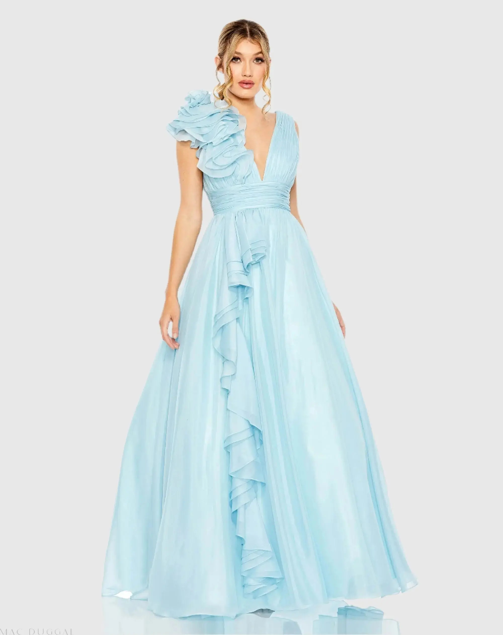 Ruffle Detailed Evening Dress | Mac Duggal