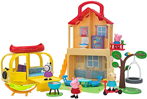Peppa Pig Pop n’ Playhouse & Play n’ Go Campervan Combo Pack Playset, 15 Pieces - Includes 4 Charact | Amazon (US)