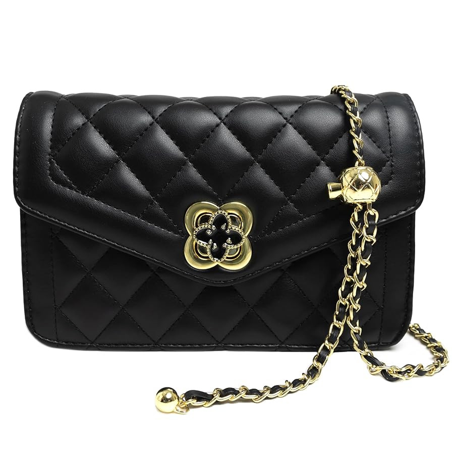 Quilted Leather Crossbody Bags for Women Trendy Ladies Shoulder Purse Satchel HandBag with Chain ... | Amazon (US)