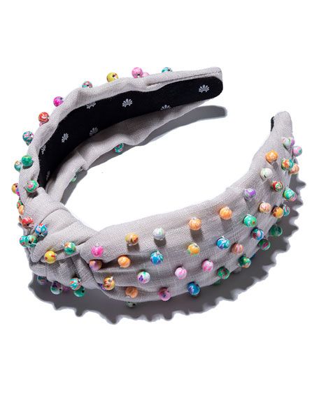 Lele Sadoughi Multicolor Millefiori Beaded Knot Headband | Neiman Marcus