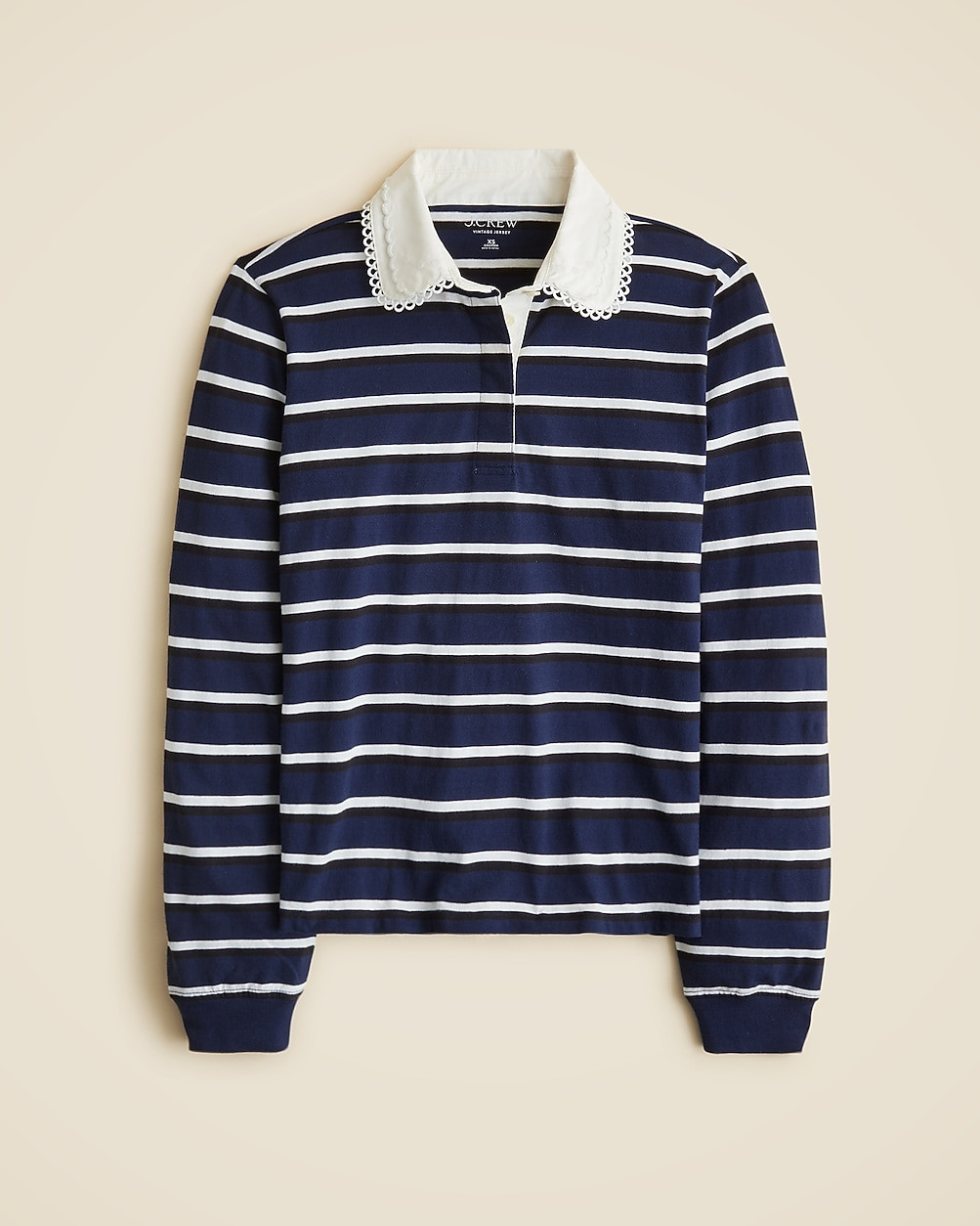 Vintage jersey rugby T-shirt with eyelet collar | J. Crew US