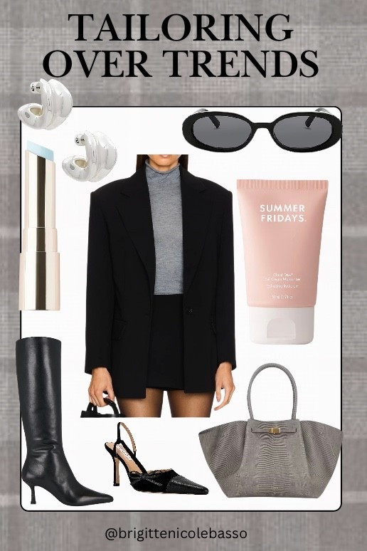 A modern black edit built around sharp tailoring, knee-high boots, sleek slingback heels, oval sunglasses, and understated accessories. Proof that classic silhouettes, structured blazers, and timeless black outfits never go out of style—whether for city days, elevated errands, or refined evenings.
tailored blazer outfit, black outfit inspiration, knee high black boots, slingback heels, minimalist fashion, quiet luxury style, modern tailoring, capsule wardrobe staples, chic black outfit, timeless style essentials


#LTKgrwm