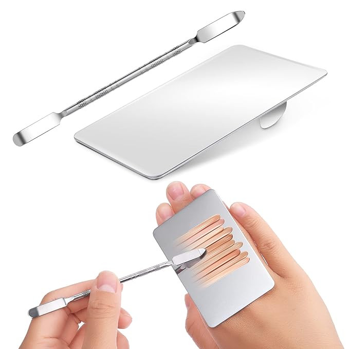 Makeup Mixing Palette Stainless Steel Foundation Palette with Spatula Professional Cosmetic Palet... | Amazon (US)