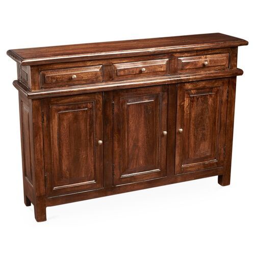 Beulah 3-Door Cabinet, Pecan | One Kings Lane