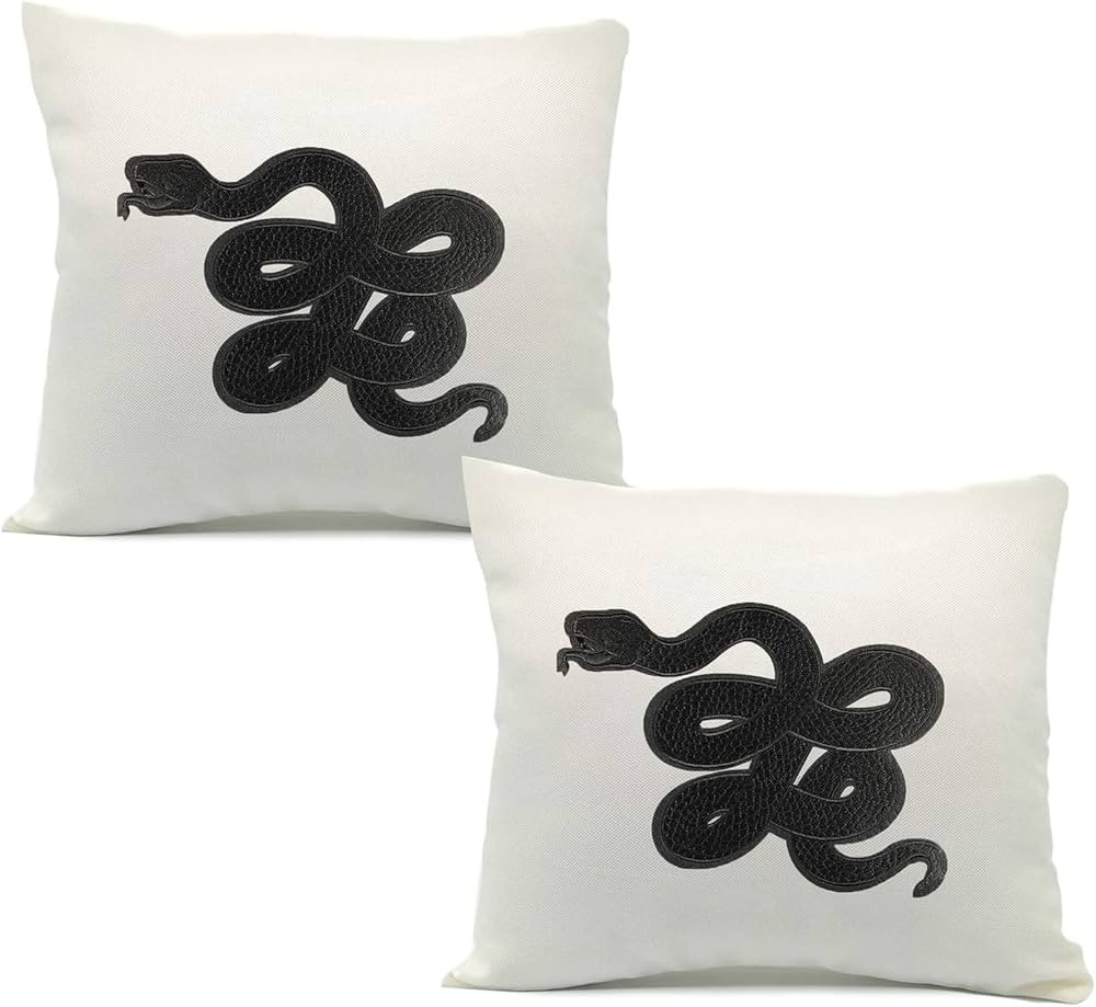 LOXASUM Embroidery Snake Pillow Cover Throw Pillow Case Cushion Cover Home Decoration Soft Square... | Amazon (US)