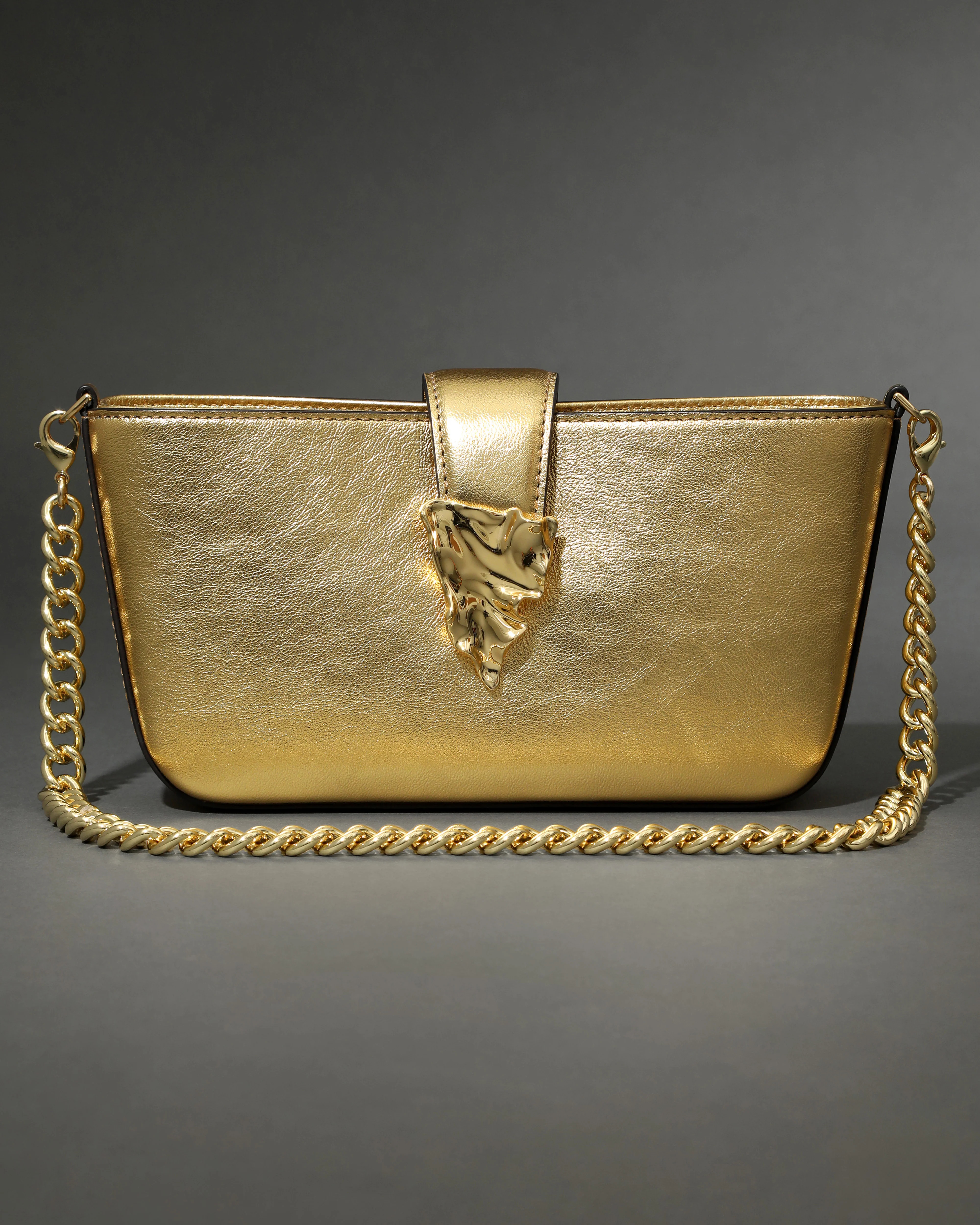 The Gold Crumple Convertible Crossbody Bag | Alexis Bittar | Alexis Bittar