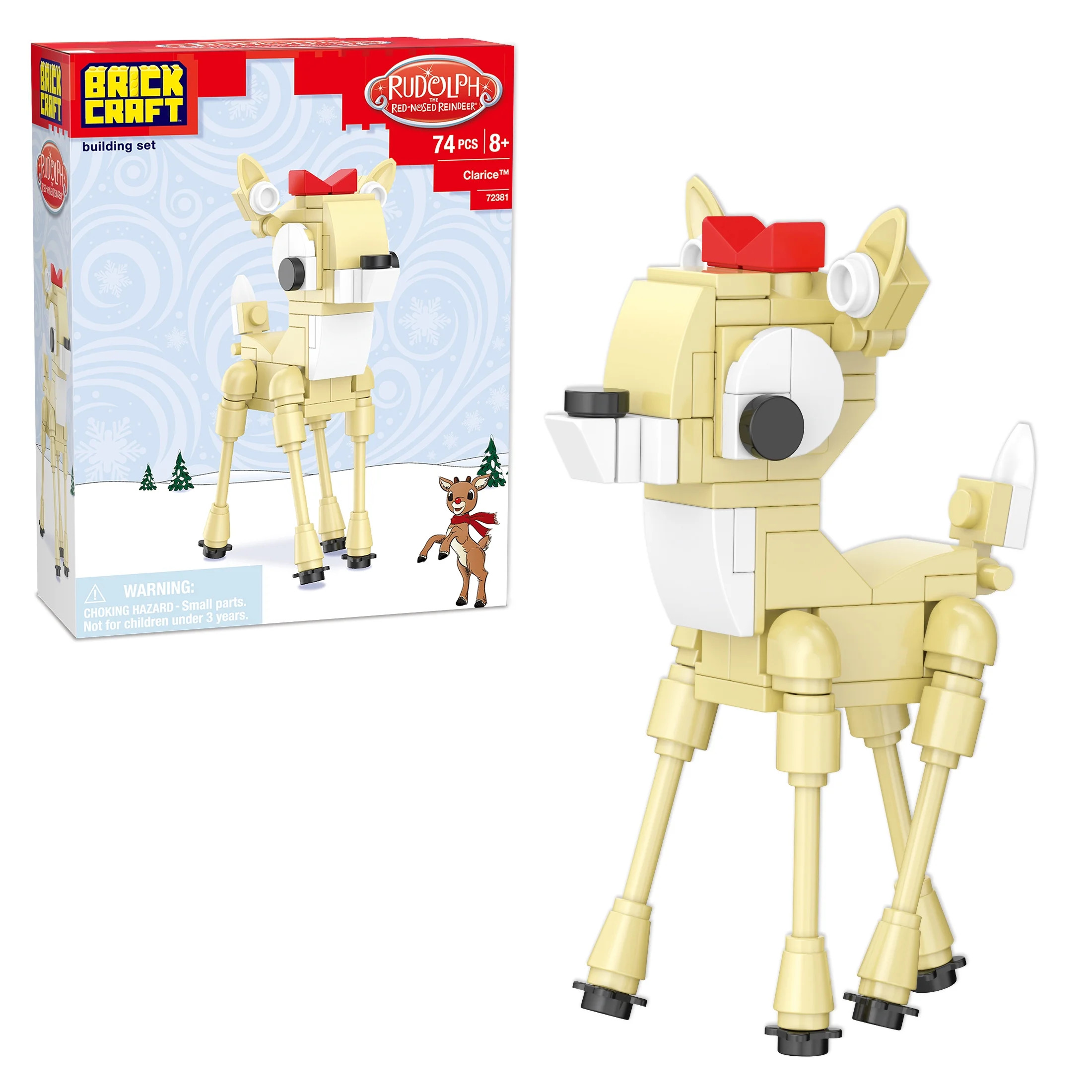 Brickcraft Rudolph the Red-Nosed Reindeer Clarice Brick Building Kit (74-Piece Set), Christmas De... | Walmart (US)