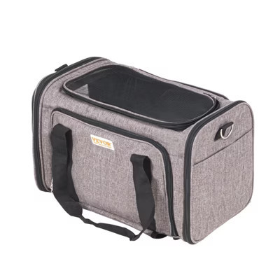 Yukimo 18" Cat Carrier with Wheels, Airline Approved Rolling Pet Carrier with Telescopic Handle and Shoulder Strap, Dog Carrier with Wheels, Grey | Target
