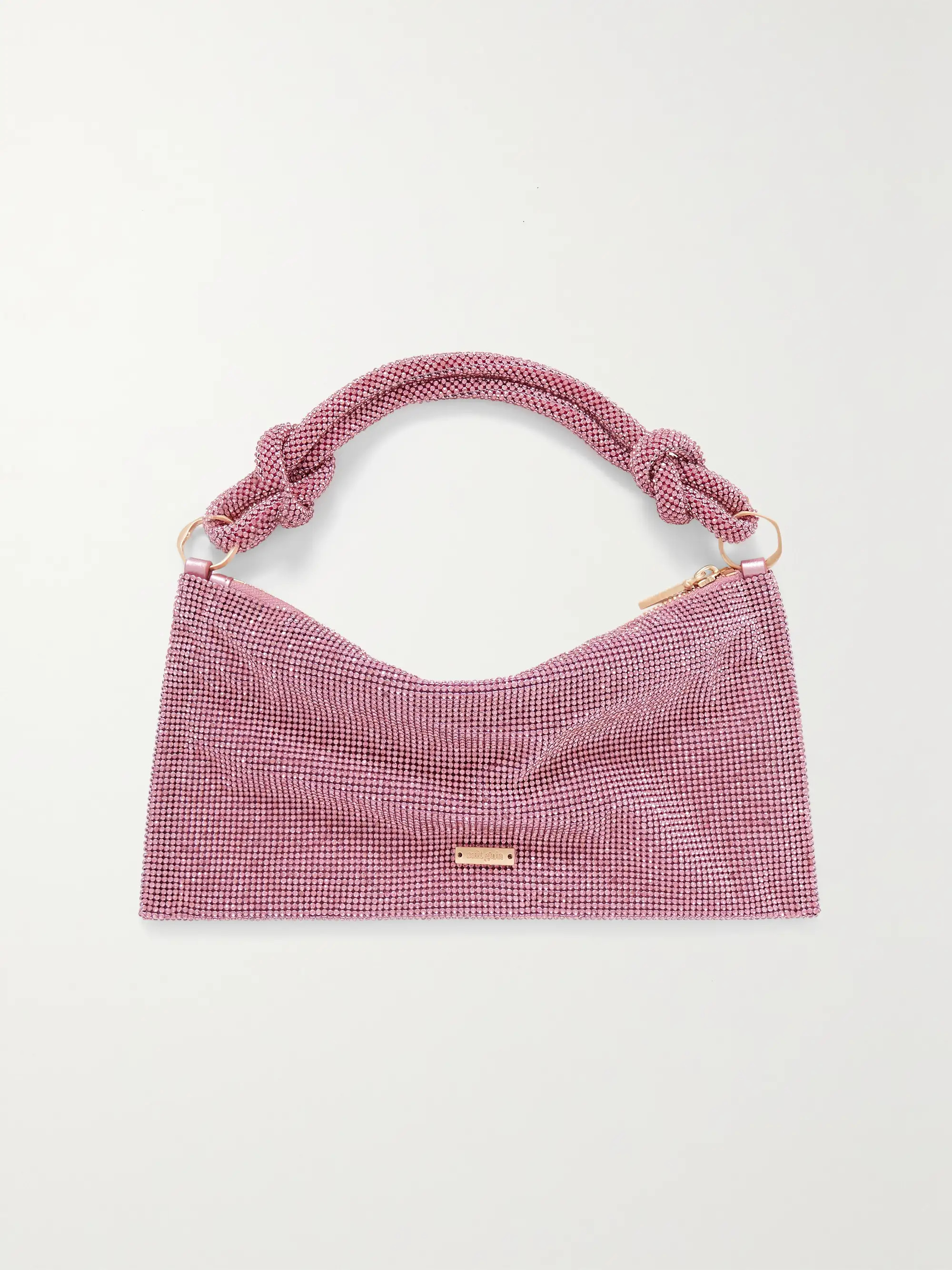 Hera Nano crystal-embellished knotted satin shoulder bag | NET-A-PORTER (US)