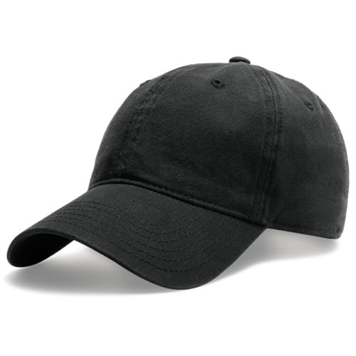 FURTALK Unisex Vintage Washed Unstructured Baseball Cap Washed Cotton Adjustable Dad Hat Black | Amazon (US)