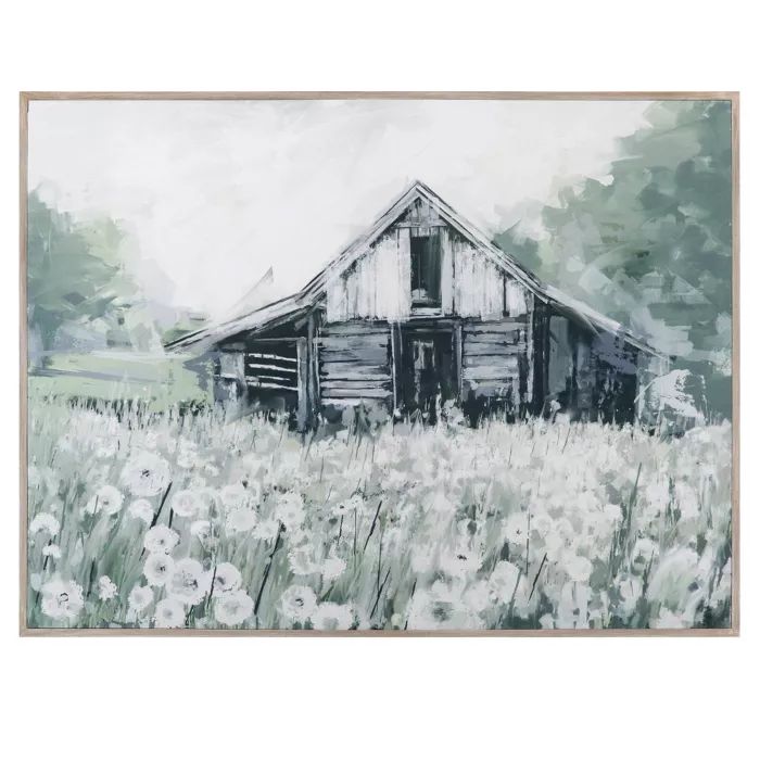 30" x 40" Dandelion Barn by Studio Arts Wrapped Framed Wall Art Canvas - Fine Art Canvas | Target