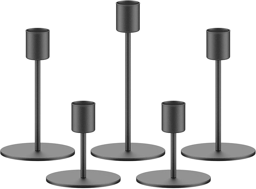 smtyle Black Candlestick Holders Taper Metal Candle Holders for Wedding Table Certerpieces Dinner... | Amazon (US)