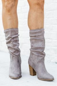 Christie Taupe Slouchy Suede Bootie FINAL SALE | Pink Lily