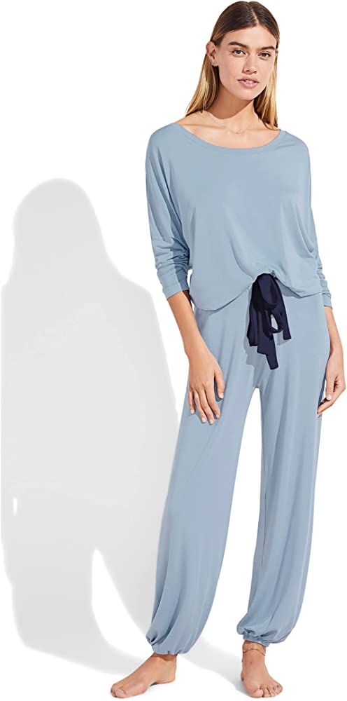 Gisele Modal Women's Pajama Slouchy Set | Long Sleeve Top w Scoop Neckline | Amazon (US)