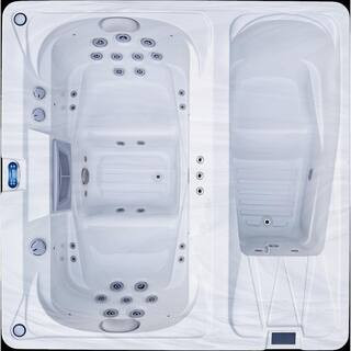 3-Person Hot and Cold Spa Combination with 32 Jets 240-Volt Cold Plunge and Hot Tub with Cover and Steps | The Home Depot