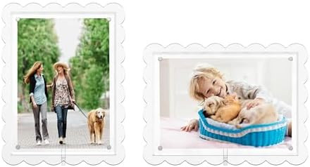 GRAHAM DESIGN 2 Pack of 5 x 7 Clear Acrylic Scalloped Picture Frames, Magnetic Acrylic Closure wi... | Amazon (US)
