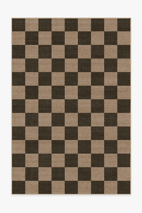 Checkerboard Soft Black Re-Jute Rug | Ruggable | Ruggable