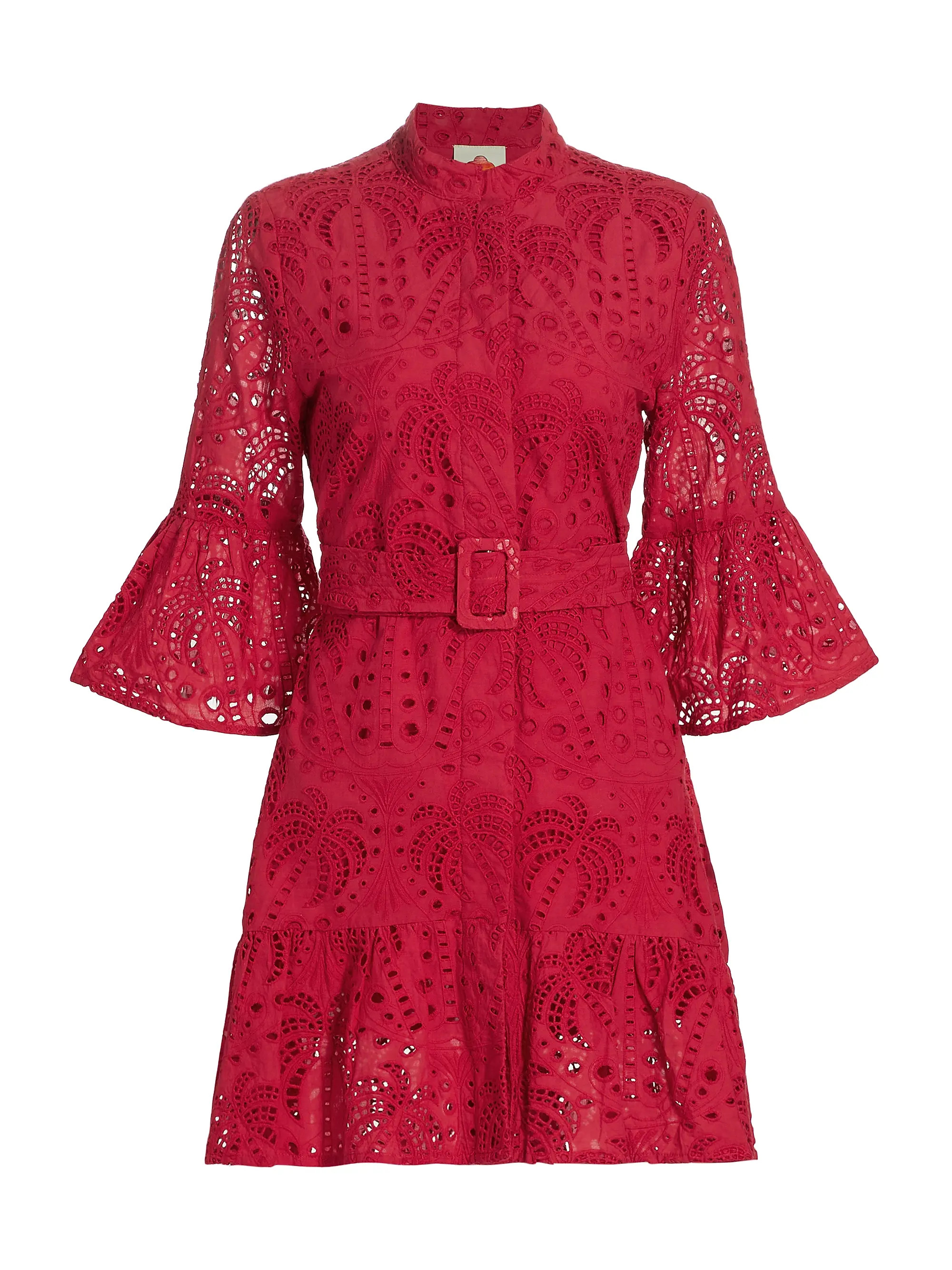 Eyelet Belted Mini Shirtdress | Saks Fifth Avenue