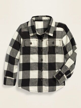 Long-Sleeve Plaid Pocket Utility Shirt for Toddler Boys | Old Navy (US)