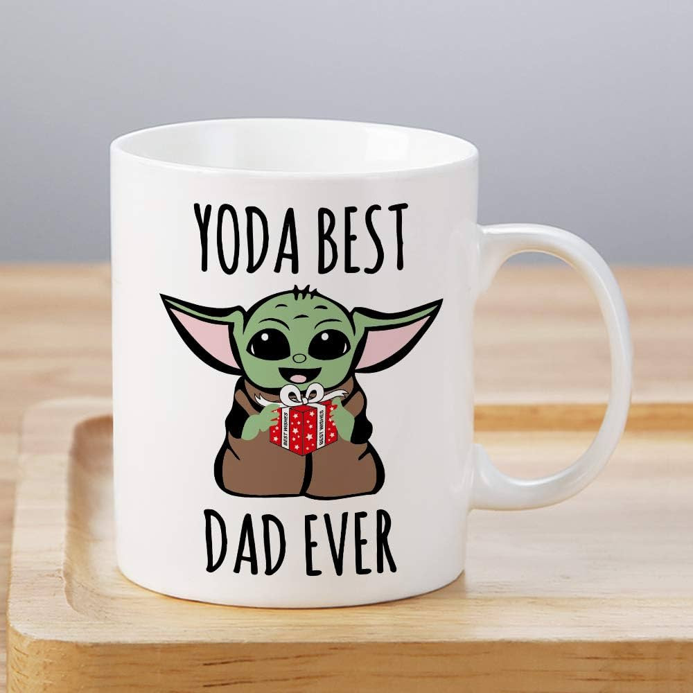 LOZACHE Baby Yoda Gifts for Dad, Best Dad Ever Coffee Mug for New Dad To Be Men Fathers' Day Gift... | Amazon (US)