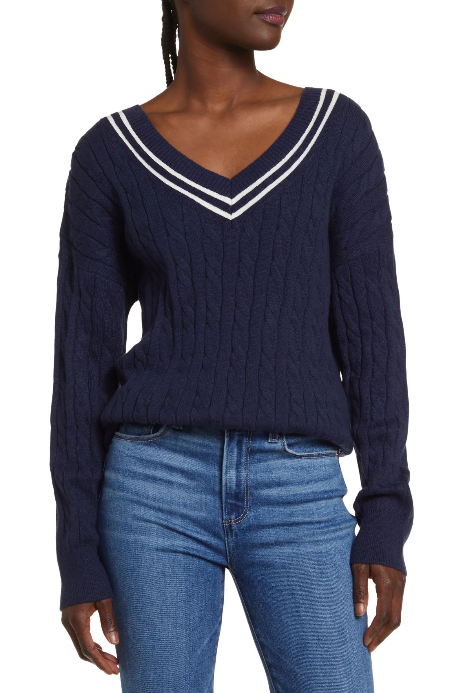 Varsity V-Neck Sweater | Nordstrom
