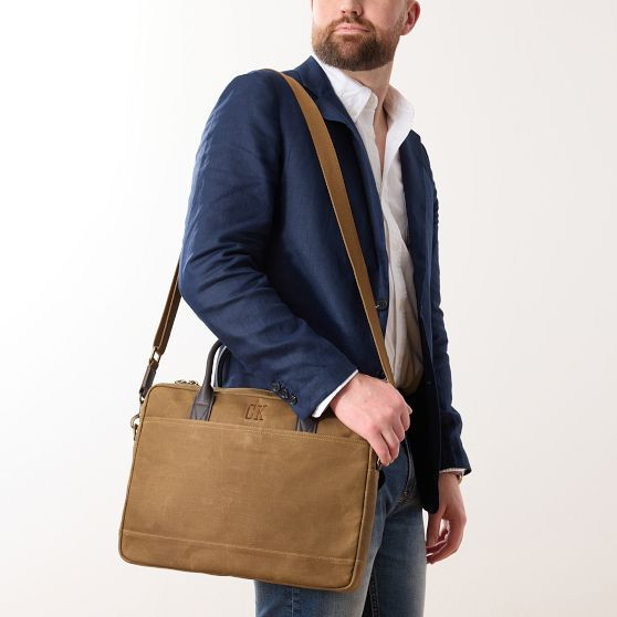 Jack Waxed Canvas Briefcase | Mark and Graham