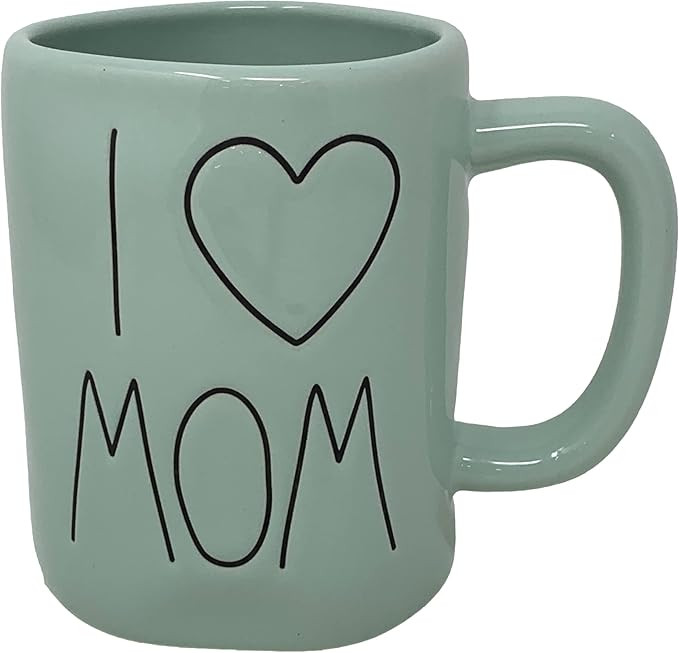 Rae Dunn Ceramic Mugs for Mom (I Heart Mom/Mint Green) | Amazon (US)