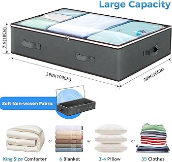 Budding Joy 90L Under Bed Storage Containers, Closet Organizers and Storage Bins, Foldable Underb... | Amazon (US)