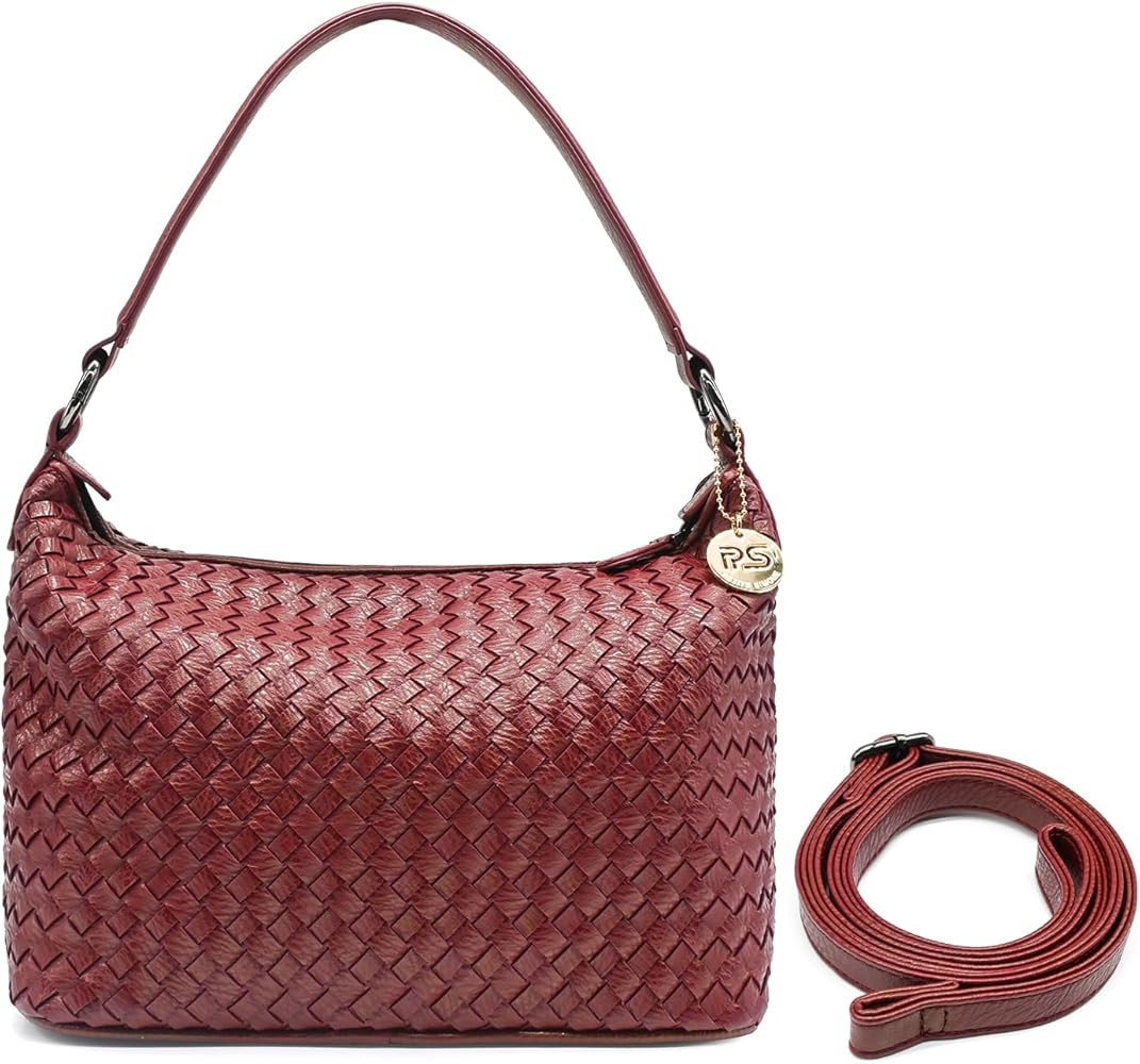 PS PETITE SIMONE Woven Shoulder Bag for Women, Woven Leather Handbag Crossbody Bag Purse for Wome... | Amazon (US)