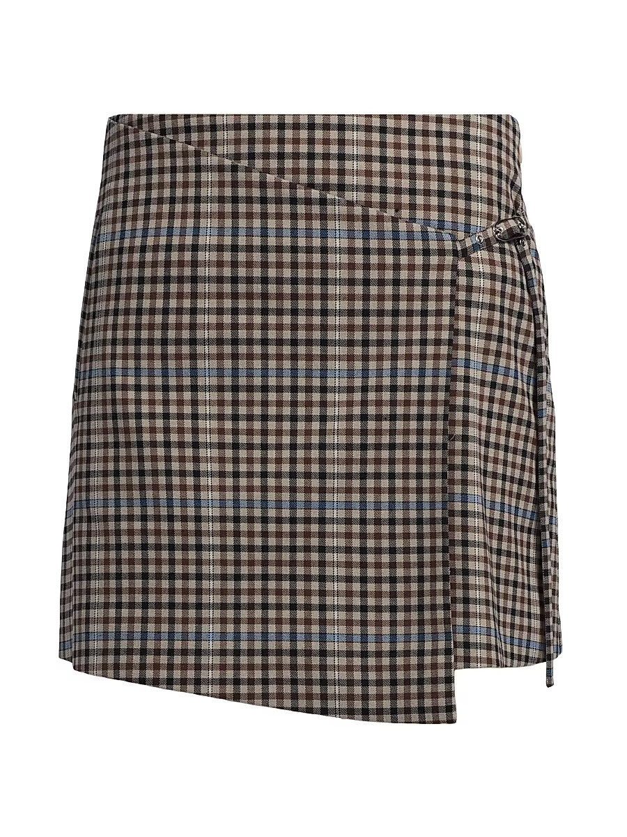Women's Nial Plaid Miniskirt - Mocha Check - Size XS | Saks Fifth Avenue