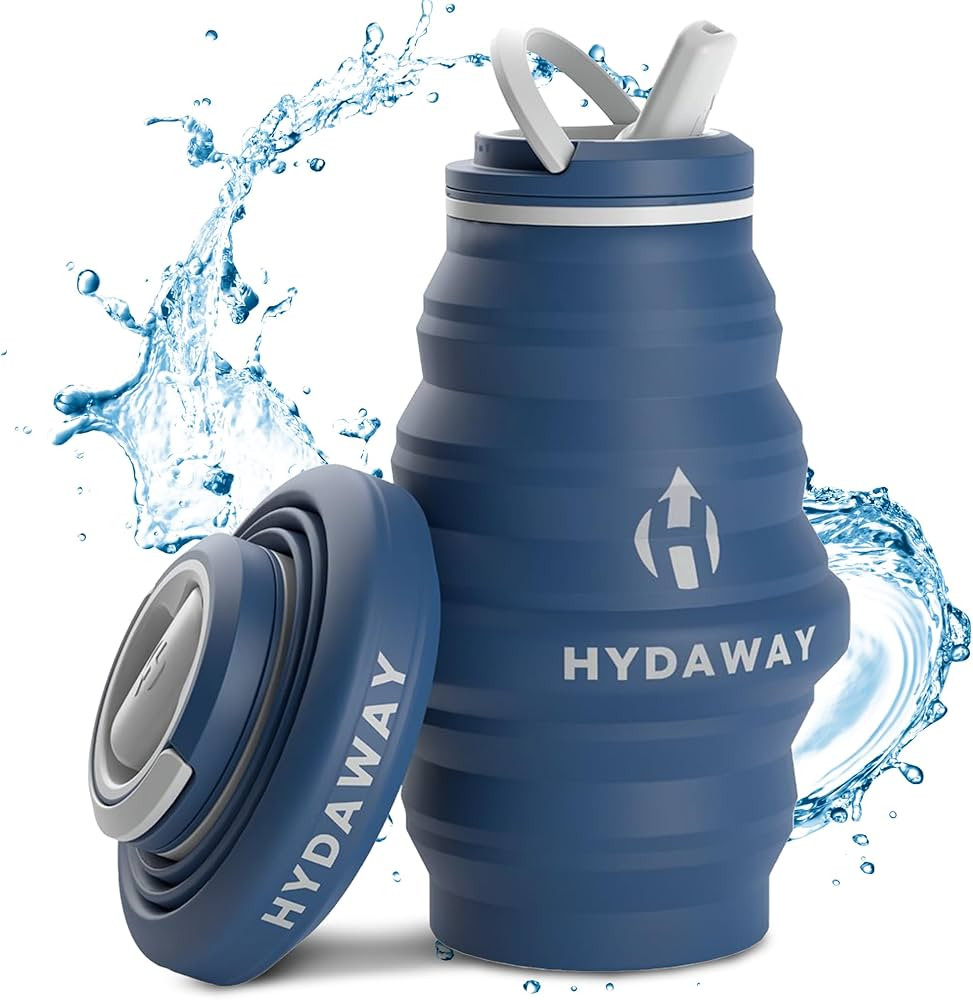 HYDAWAY Collapsible Water Bottle - 17oz I Reusable Water Bottles with Flip Top Lid for Travel, Hi... | Amazon (US)