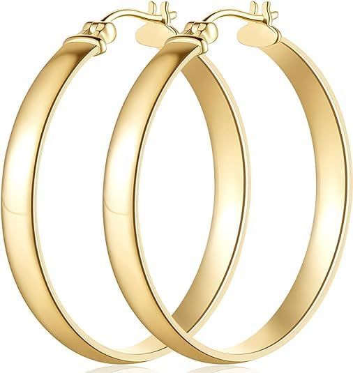 Hoop Earrings 14K Gold Hoop Earrings for Women Big Hoop Earrings Gold Jewelry Timeless Feminine E... | Amazon (US)
