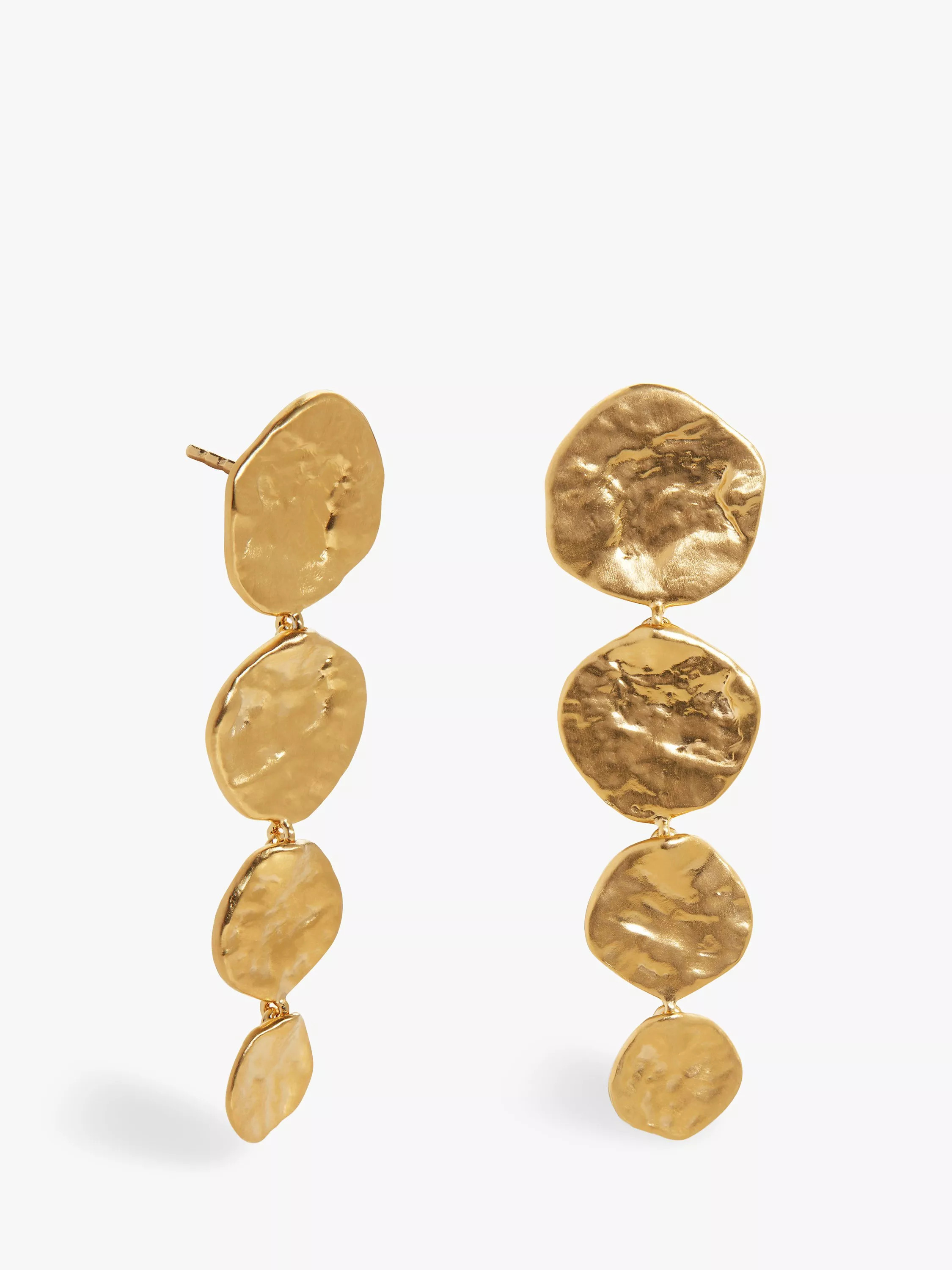 Capri Gold Vermeil Disc Cocktail Earrings | John Lewis (UK)