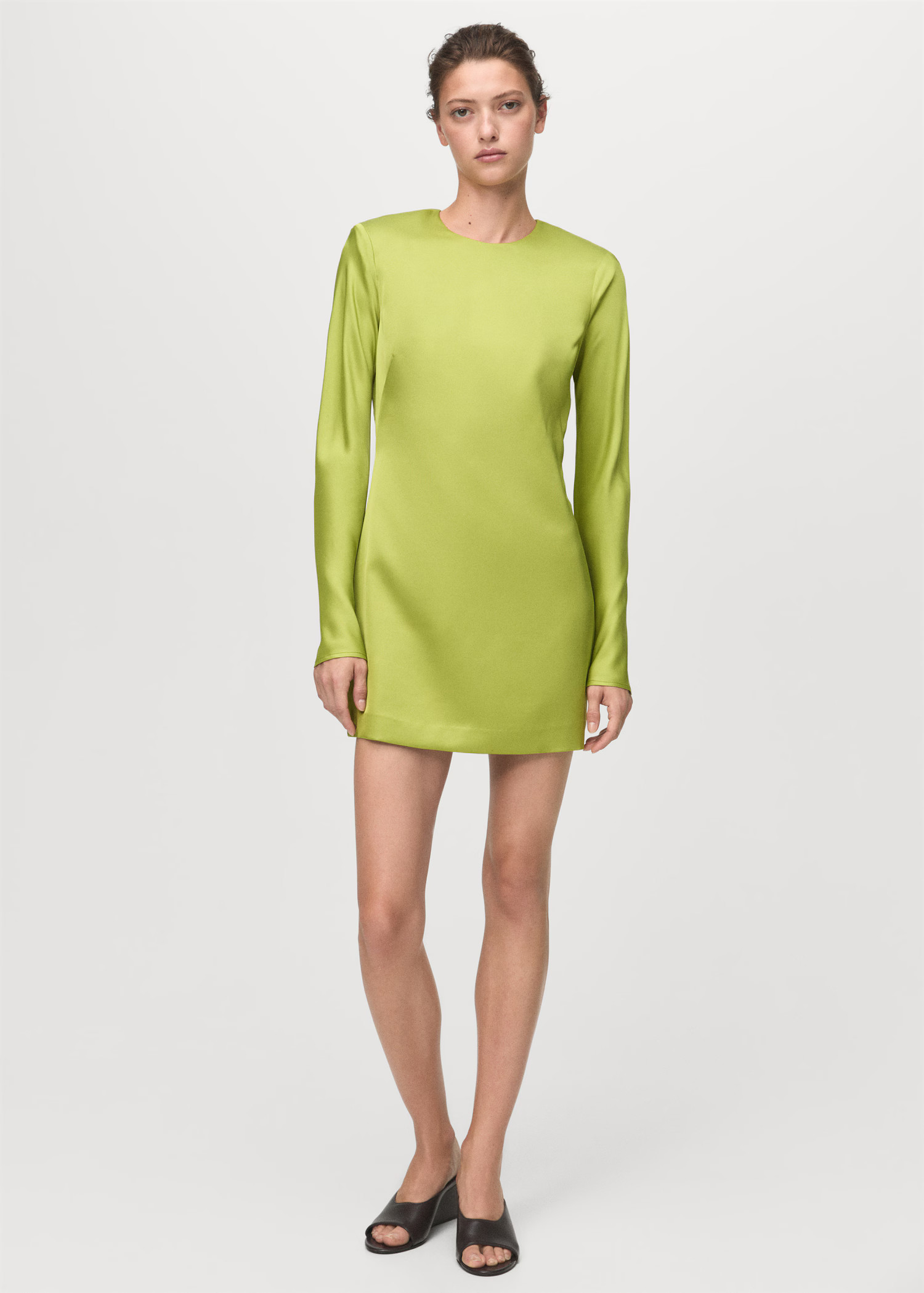 Open-back satin-effect dress - Women | MANGO USA | Mango (US/MX/AU)