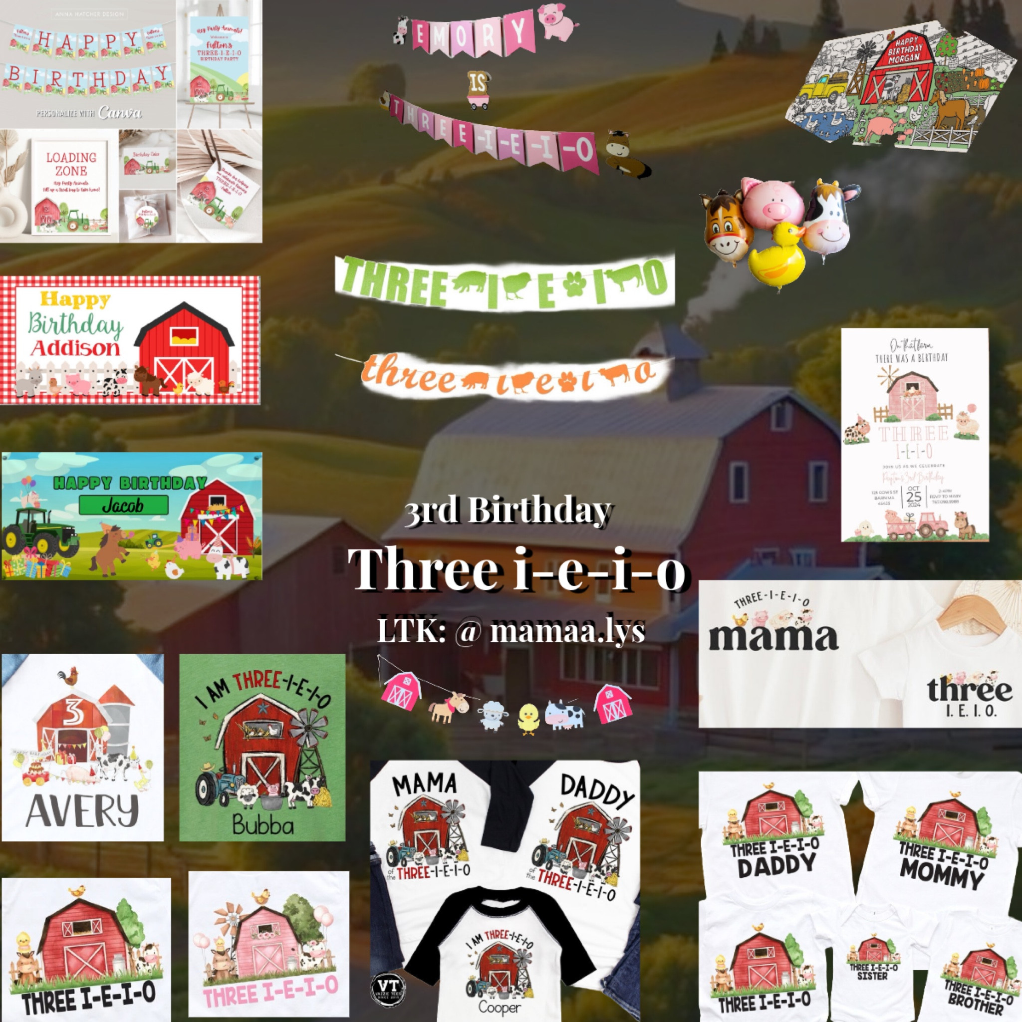 Three i-e-i-o | three year old birthday | 3rd birthday | third birthday | birthday | birthday theme | birthday party | party | toddler | kids | family 

#LTKSaleAlert #LTKParties #LTKKids
