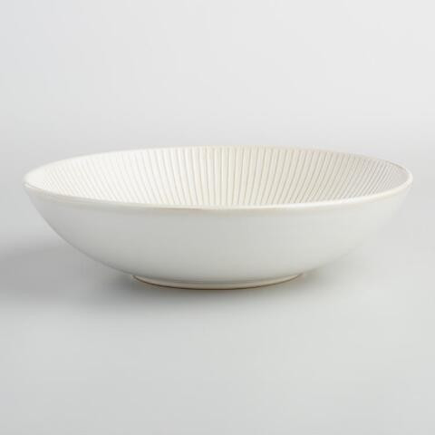 Avery White Textured Serving Bowl | World Market