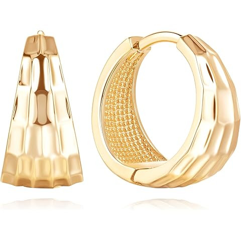 AMELINE 14K Gold Earrings for Women 14K Gold Small Hoop Earrings Gold Earring for Womens Hypoalle... | Amazon (US)