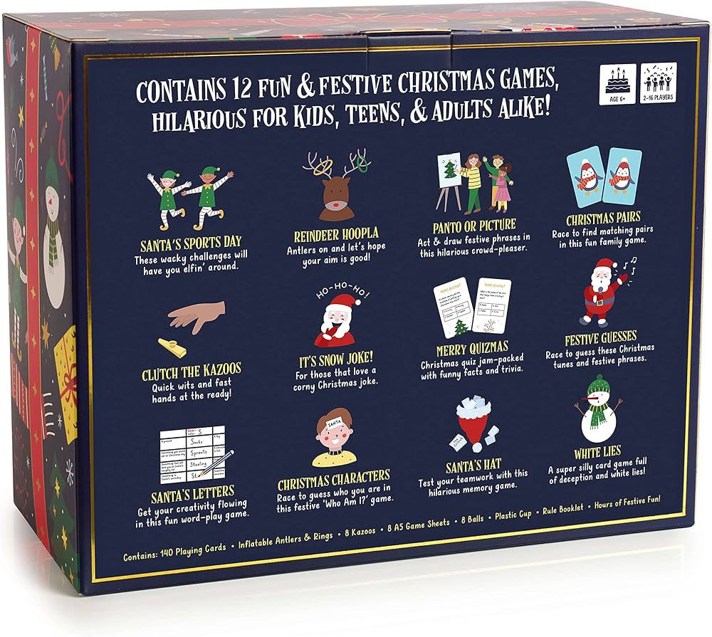 Gutter Games 12 Games of Christmas - Family Games for Kids and Adults - Fun Card Game with 12 Hil... | Amazon (US)