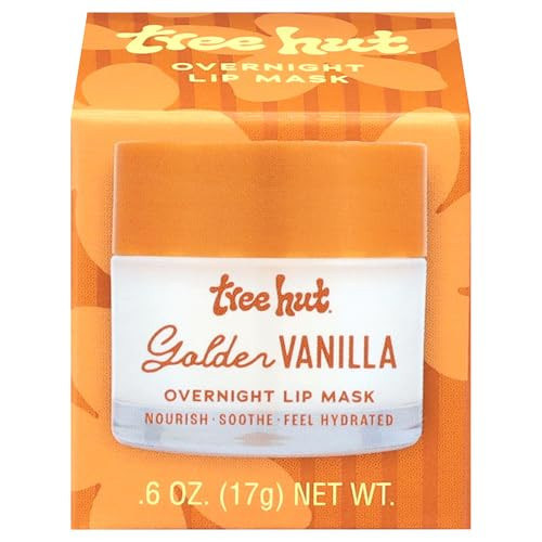 Tree Hut Golden Vanilla Overnight Lip Mask, Hydrating & Moisturizing Lip Treatment with Shea Butter, Vitamin E, Nourishing Lip Care for Soft, Smooth Lips, Overnight Lip Repair Balm, 0.6 oz | Amazon (US)