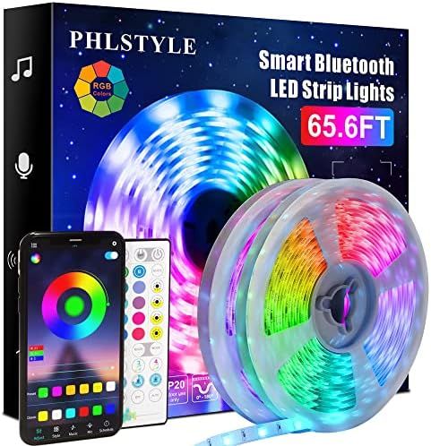 65.6ft/20m LED Lights, PHLSTYLE LED Lights Strip for Bedroom Music Sync, App Controlled Bluetooth... | Amazon (CA)