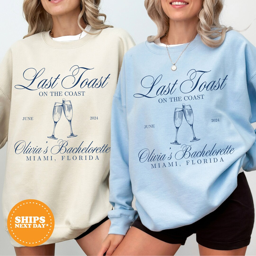 Beach Bachelorette Party Sweatshirt, Custom Bach Crewneck, Bach Social Club Tee, Last Toast on th... | Etsy (US)