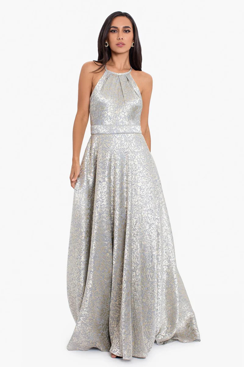Long Halter Crinkle Foil Wrap | Lord & Taylor