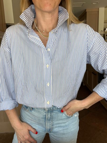 More oversized button downs from
target! Runs tts. Can double as a bathing suit coverup, too. Laura wearing a size 2 here. Also linking these jeans- such a good color and cut for summer by Favorite Daughter. 

#LTKover40 #LTKSeasonal #LTKtravel