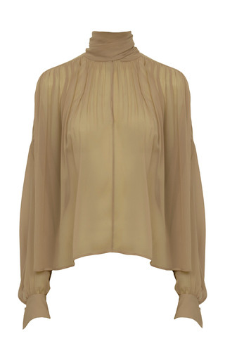 Gathered Organic Silk Georgette Top | Moda Operandi (Global)