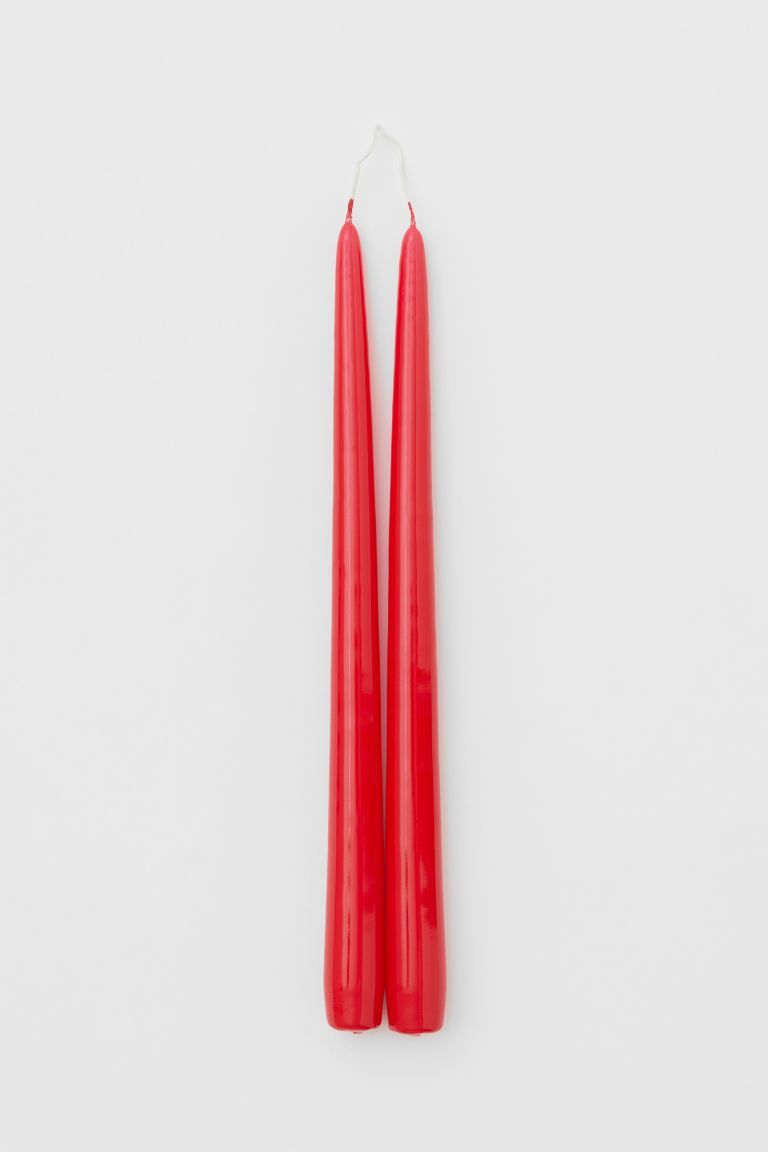 2-pack Tapered Candles - Red - Home All | H&M US | H&M (US + CA)