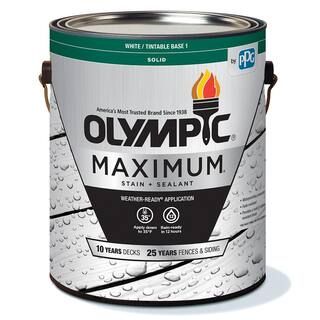 Olympic Maximum 1 gal. White/Base 1 Solid Color Exterior Stain and Sealant in One 79601A-01 | The Home Depot